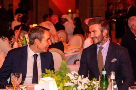 Jeff Koons and David Beckham: the unexpected encounter in Doha