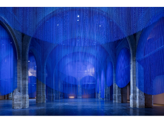 Kapwani Kiwanga has created a blue labyrinth in one of the most beautiful museums in France